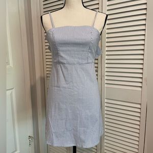 Blue and white stripped mini dress